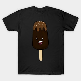 Dark Chocolate Kawaii Ice Cream Treat with Caramel Drizzle T-Shirt